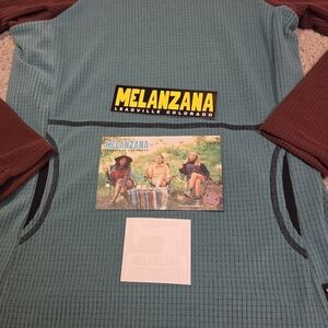 NEW 2025 Melanzana Women's XS Micro Grid Hoodie V2 Turquiose / Bark , Blue Brown